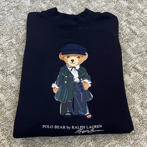 Polo Ralph Lauren Girls’ Polo Bear Fleece Embroidered Sweatshirt Dress—7Y - Picture 11 of 11